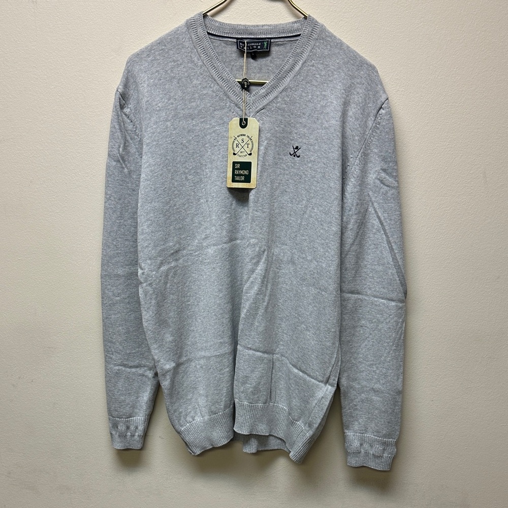 Raymond Classic Gray V-Neck Sweater